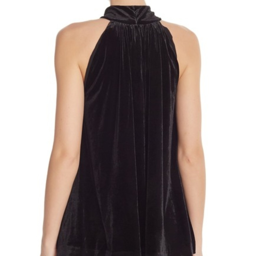 FC Aurore Black Crushed Velvet Top - Picture 2 of 2